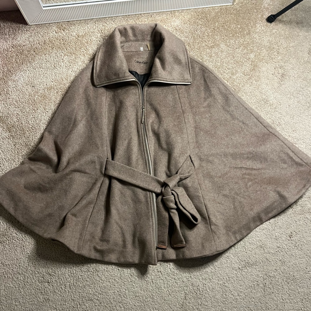 Calvin Klein Wool Cape Jacket Size Small